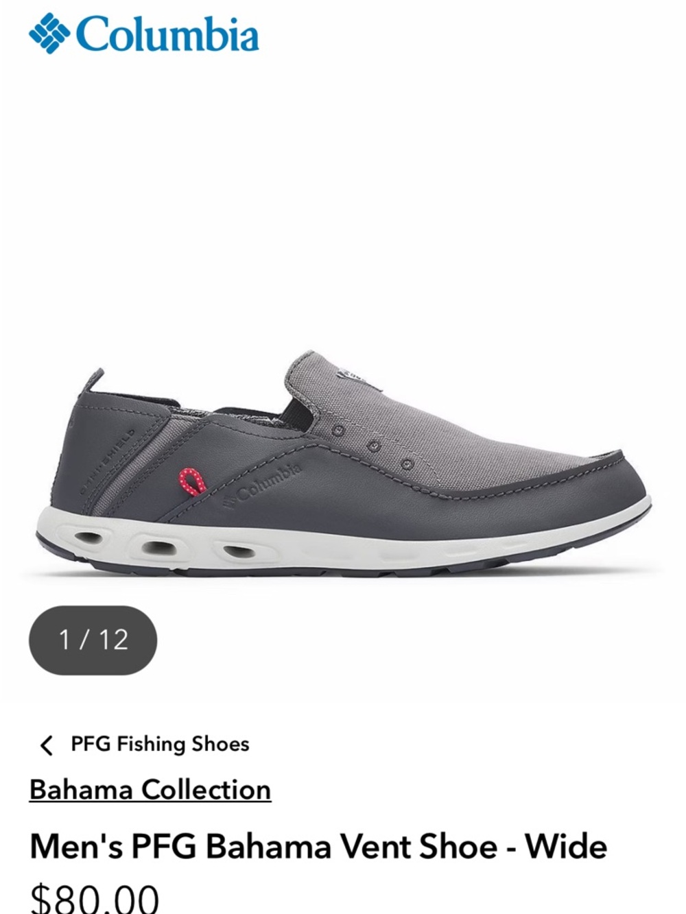 Columbia Grey and Black Slip-On Loafers